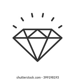 Diamond. Fully scalable vector icon in outline style.