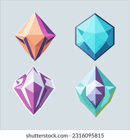 Vector de iconos de juego de diamantes