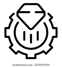 Diamond gear icon outline vector. Business team. Office strategy