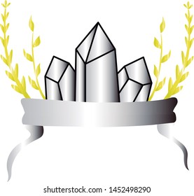 Diamond Gem crystal amethyst
 parchment Vetor editable colors