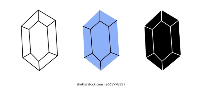 Gema de diamante. Cristal e mineral. Ilustração vetorial