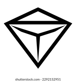 Diamond Gem Flat Icon Isolated On White Background