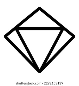 Diamond Gem Flat Icon Isolated On White Background