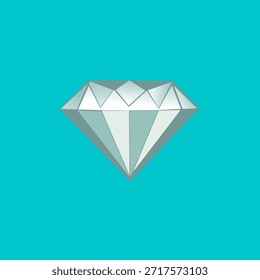 Diamond gem in flat pastel style for wedding luxury symbol. Suitable for jewelry design, wedding branding, romantic visuals, and elegant accents.