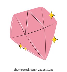 icono de la gema de diamantes aislado plano