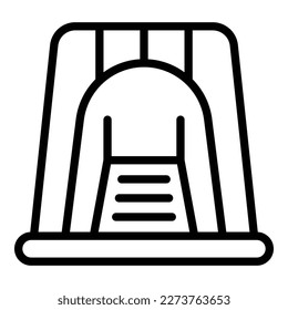 Vector de contorno de icono de diamante. Minero de oro. Piedra de carbón