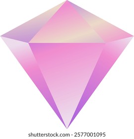 Diamond gem icon pink and purple gradient Abstract 3D Shapes Sticker