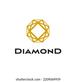 Diamond Gem Jewelry Crystal Vector Abstract Illustration Logo Icon Design Template Element 