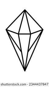 Diamond Gem Lined Vector Illustration
