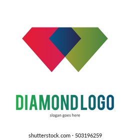 DIAMOND GEM LOGO ICON SYMBOL TEMPLATE