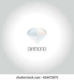 Diamond gem logo in low lolygon style. Vector illustration for web, company logo and brand design. 