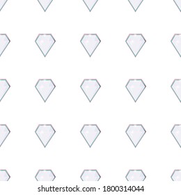 Diamond gem shape facet seamless pattern. Luxury jewels geometric precious objects. For cover, banner, background, card banner, poster luxury design.
