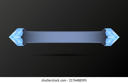 diamond gem style gaming ui interface lower third title banner for game development