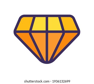gema de diamantes valioso icono aislado único con estilo de línea rellena