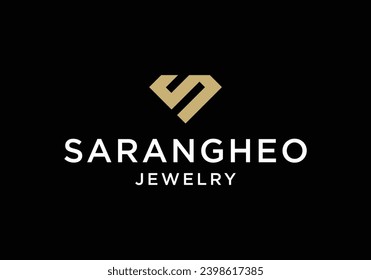 Diamond gems letra inicial Modelo de diseño del logotipo S