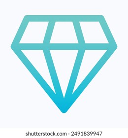 Diamond, Gems Symbol Vector Icon, Isolated Lineal Gradient Vector Icon.