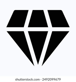 Diamond, Gems Symbol Vector Icon, Isolated Silhouette Vector Icon.