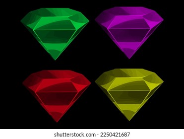 Ilustración vectorial del elemento de color Gemstone de Diamante