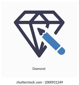 Concepto de icono de diamantes o piedras angulares