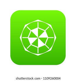 Diamond gemstone icon digital green for any design isolated on white vector illustration
