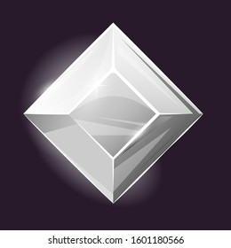 Diamond gemstone icon isolated on background.