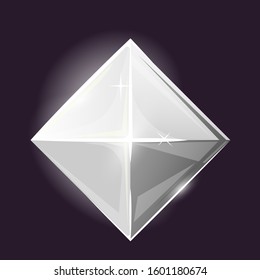 Diamond gemstone icon isolated on background.