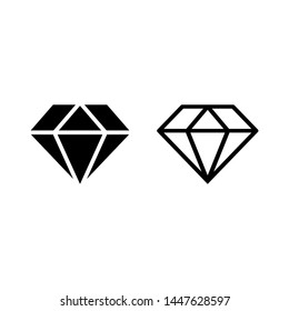 
Diamond gemstone icon symbol vector 