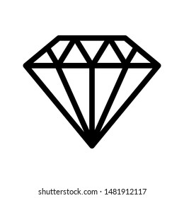 Diamond gemstone icon symbol vector. vector illustration on white background.