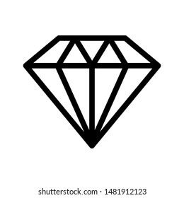 Diamond gemstone icon symbol vector. vector illustration on white background.