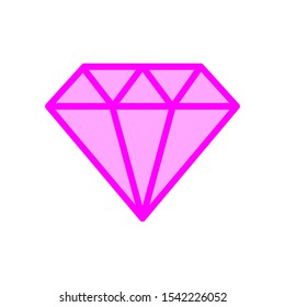 Diamond gemstone icon symbol vector. vector illustration on white background. Editable diamond icon for web and mobile.