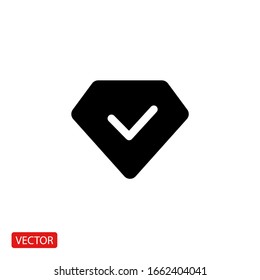 Diamond gemstone icon symbol vector