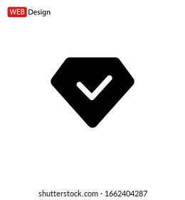 Símbolo de icono de piedra de goma de diamantes vectorial