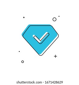 Símbolo de icono de piedra de goma de diamantes vectorial