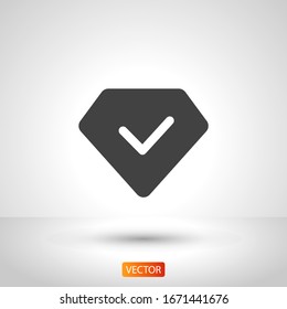 Símbolo de icono de piedra de goma de diamantes vectorial