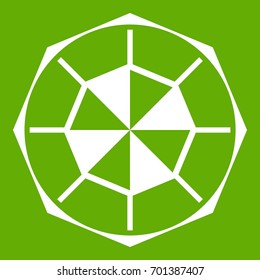 Diamond gemstone icon white isolated on green background. Vector illustration