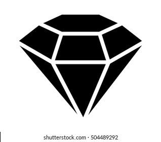 Diamond gemstone, jewel or gem flat vector icon for apps and websites