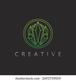 vetor de logotipo de pedra preciosa de diamante para moda de joias e marca de loja de luxo