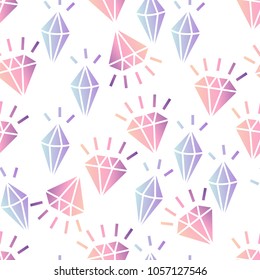 Diamond gemstone modern gradient seamless pattern