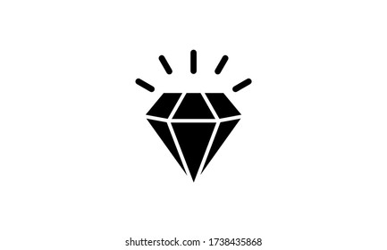 Diamant Edelstein mit glänzender Linie ,Diamant Vektor-Ikone, flache Design bester Vektor-Ikone