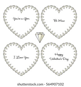 diamond gemstone valentine heart frames