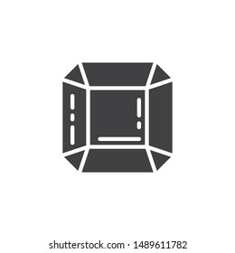 Diamond, gemstone vector icon. Abstract precious stone filled flat sign for mobile concept and web design. Crystal stone glyph icon. Symbol, logo illustration. Vector graphics