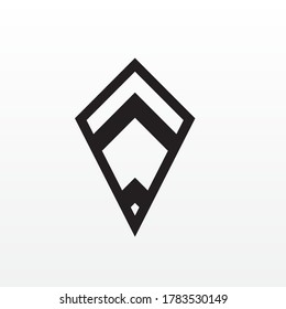 Icono de diseño de logotipo simple abstracto de línea geométrica de diamante