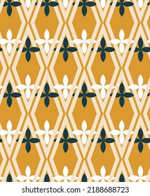 Diamond Geometrische Streifen Florals Geometrisches abstraktes, nahtloses Muster Trendfarben Modeerscheinungen Perfekt für Allover Stoffdruck oder Tapete, schwarz-gelber Hintergrund