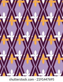 Diamond Geometric Stripes Florals Geometric Abstract Seamless Pattern Trendy Fashion Colors Perfect for Allover Fabric Print or Wrapping Paper Lilac Purple Tones