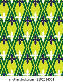 Diamond Geometric Stripes Florals Geometric Abstract Seamless Pattern Trendy Fashion Colors Perfect for Allover Fabric Print or Wrapping Paper Lime Green Tones