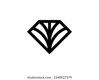 diseño de logotipo de línea de arte de geometría de diamante