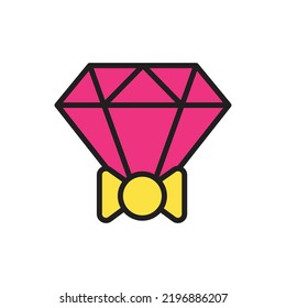 Ilustración de vectores de iconos de regalo de diamantes