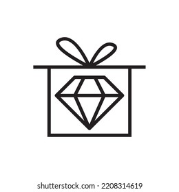 Diamant Geschenk Vektorsymbol. Geschenkidee