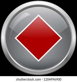 Diamond glass button vector illustration