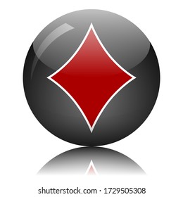 Ilustración vectorial de botón de vidrio de diamante